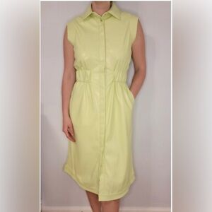 House of Harlow 1960 light green leather dress